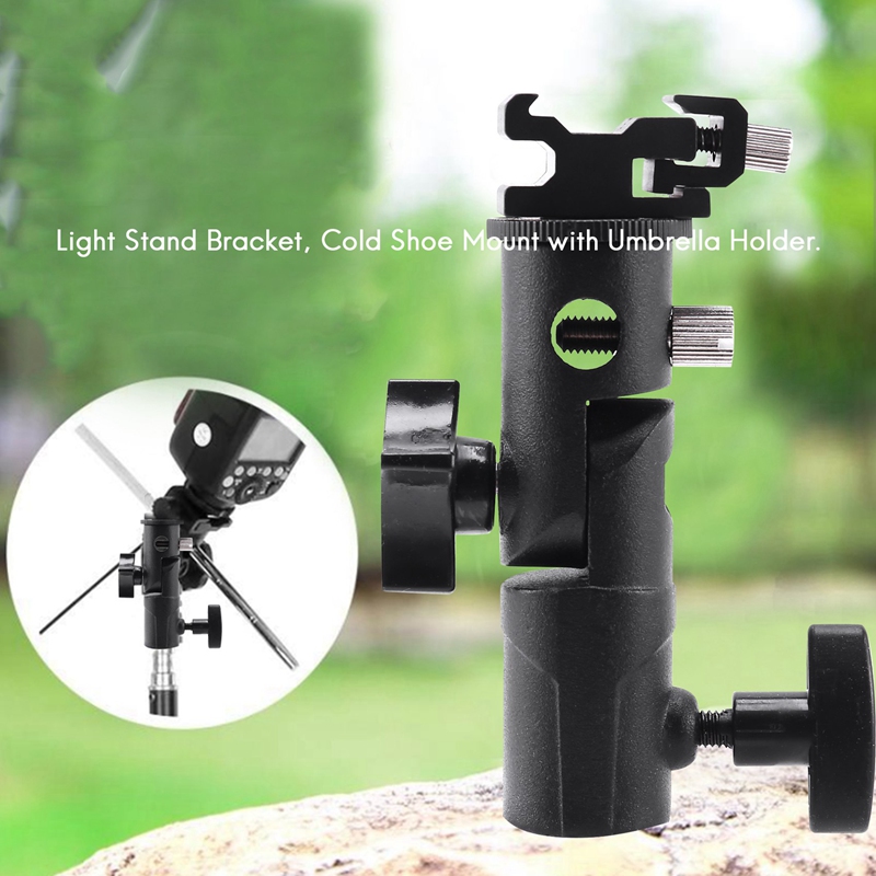 Camera Flash Speedlite Mount,Professional Swivel Light Stand Light Bracket Umbrella Bracket Mount Shoe Holder E Type For Canon Nikon Pentax Olympus and Speedlite Flashe