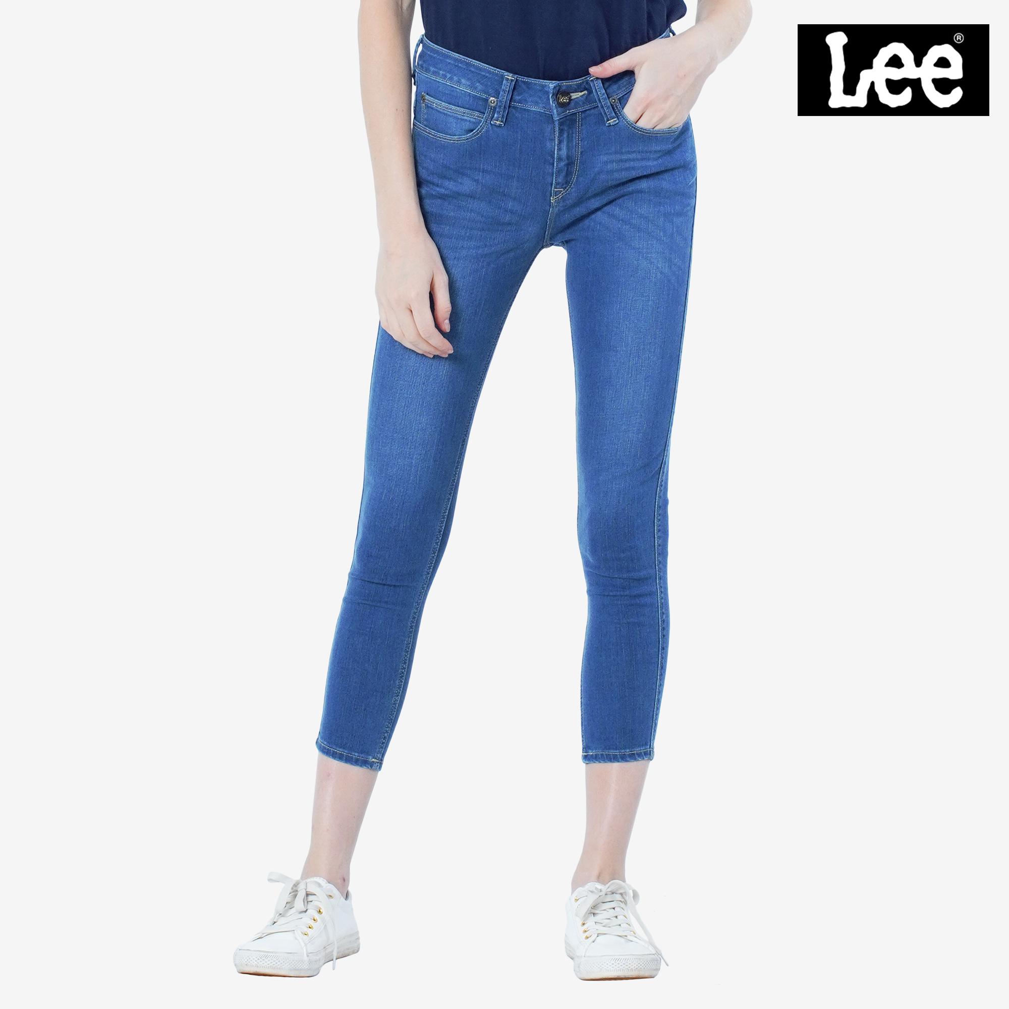 womens white lee jeans