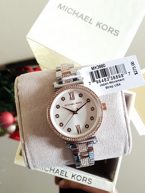 Michael Kors 36mm MK3880 Sofie Crystal Bezel Two - Tone Rose Gold Silver ,  White Dial with 1 year warranty for mechanism | Lazada PH