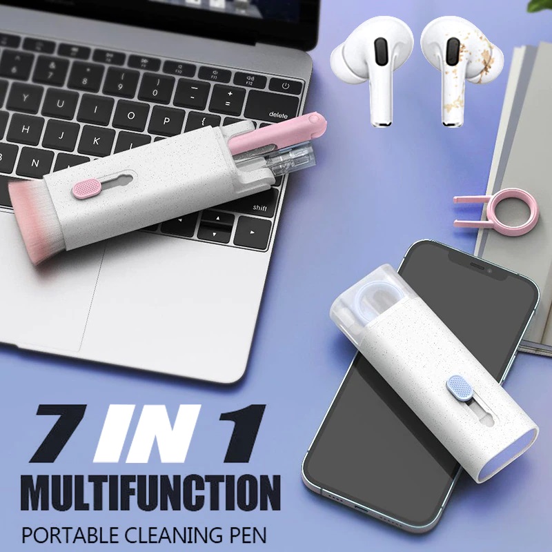 7 in 1 Cleaning Kit Computer Keyboard Cleaner Brush Earphones Cleaning Pen  For AirPods iPhone Cleaning Tools Keycap Puller Set