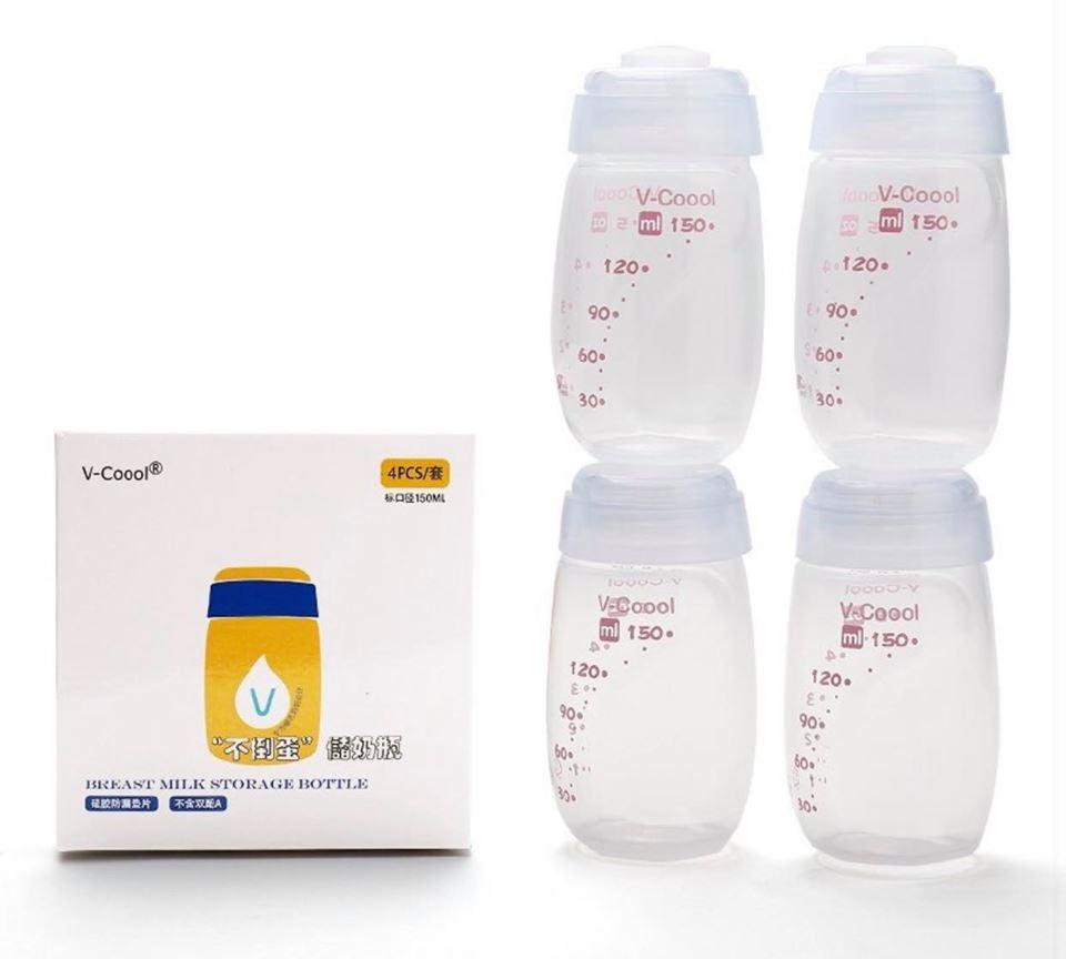 vcoool 4pcs standard breastmilk storage bottles compatible with medela