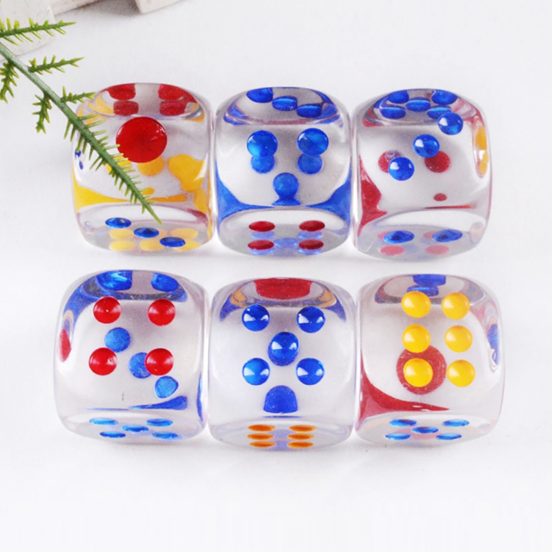 25mm Jumbo Dice with Colored Dots,6-Sided Transparent Dice,Fun Six ...