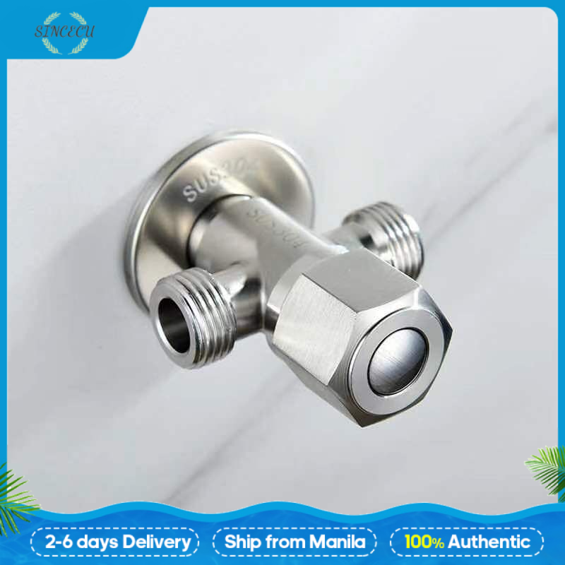 SUS304 Stainless Steel 2 Way Angle Valve 180 Degree Toilet Angle Valve Faucet Angle Valve For