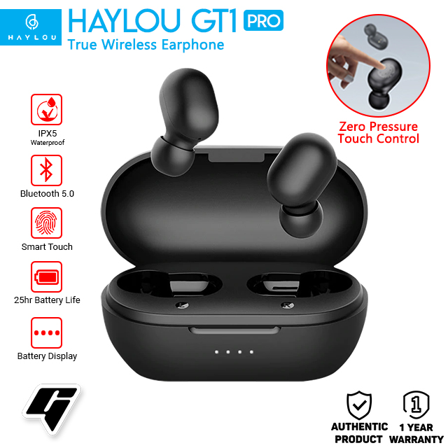 Haylou GT1 Pro TWS True Wireless Earphones Bluetooth Version 5.0 IPX5 Water Resistant with HD Zero Pressure Touch Control