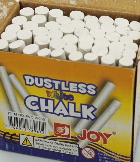 Chalk (Joy) Dustless White Chalk  Colored Chalk JC-W100 100 pcs - Supplies  24/7 Delivery