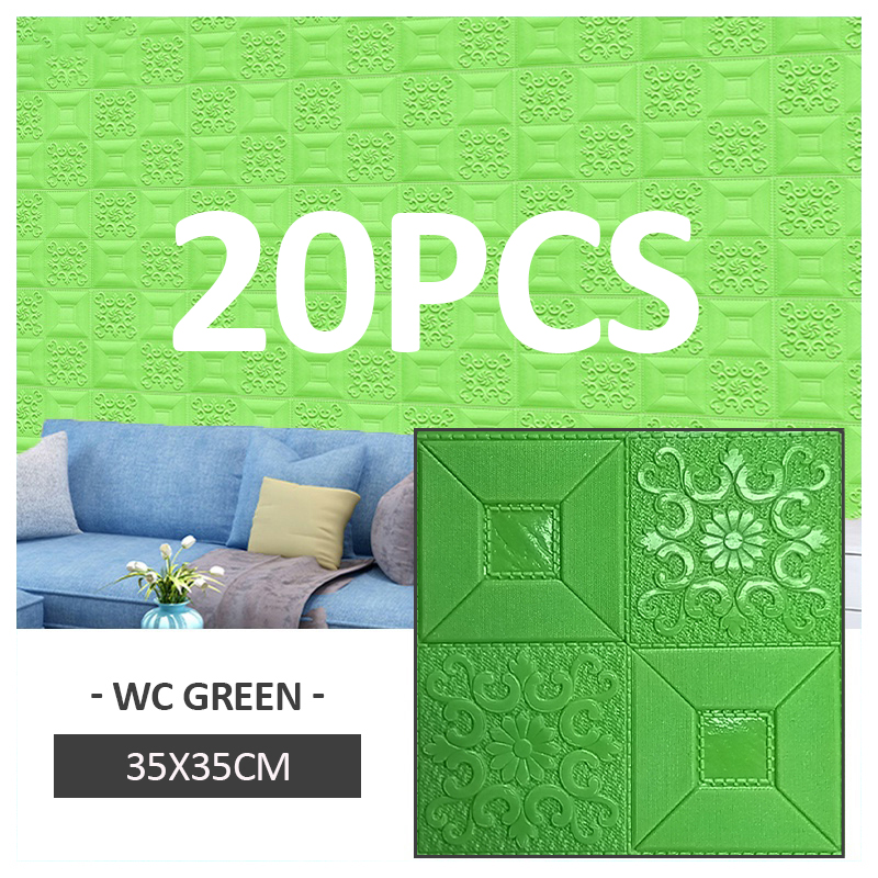 20pcs 3D wall paper sticker 35cm*38cm water proof room decoration