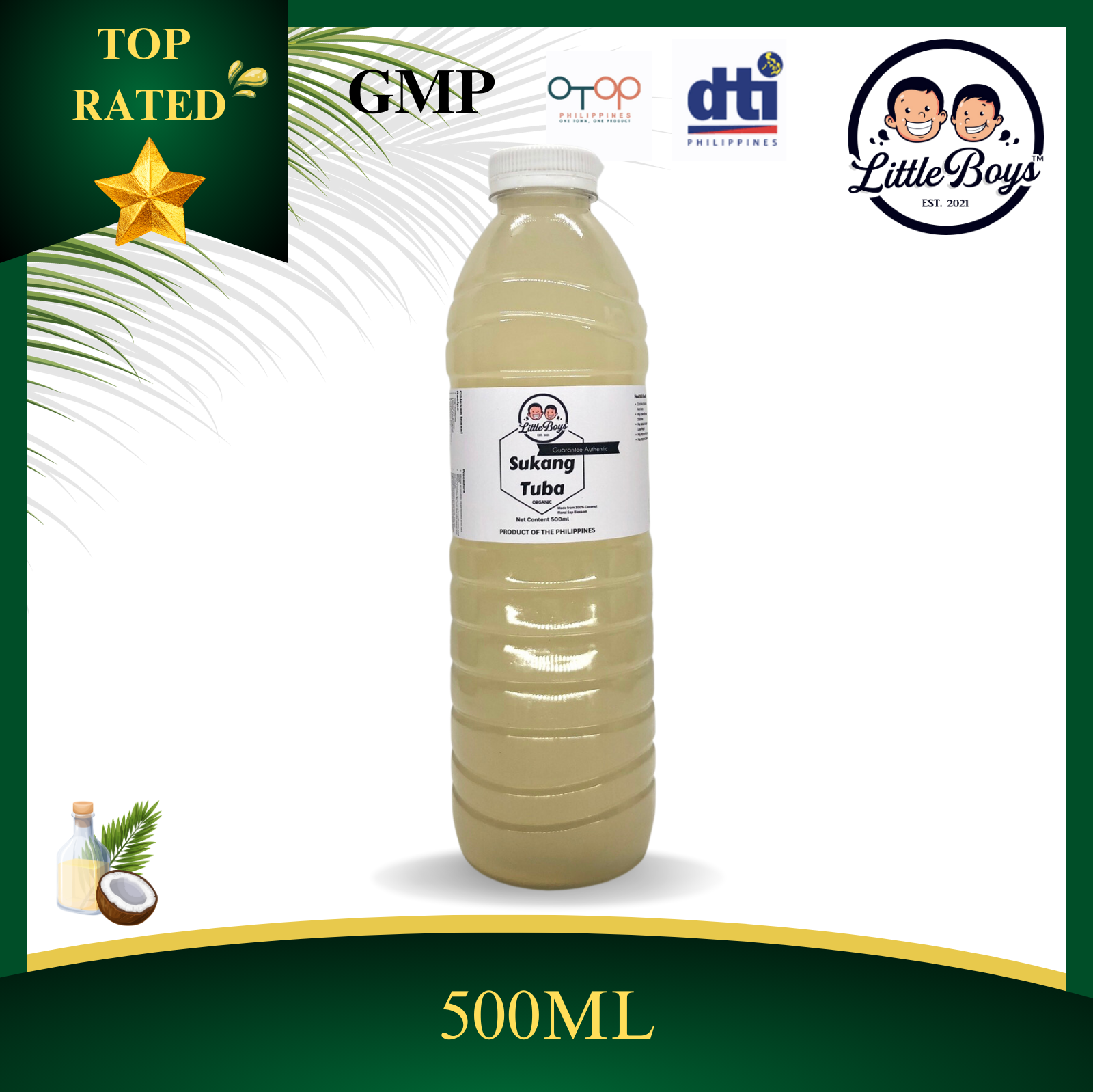 500ML PURE Sukang Tuba Coconut Sap Vinegar CHEMICAL FREE Made
