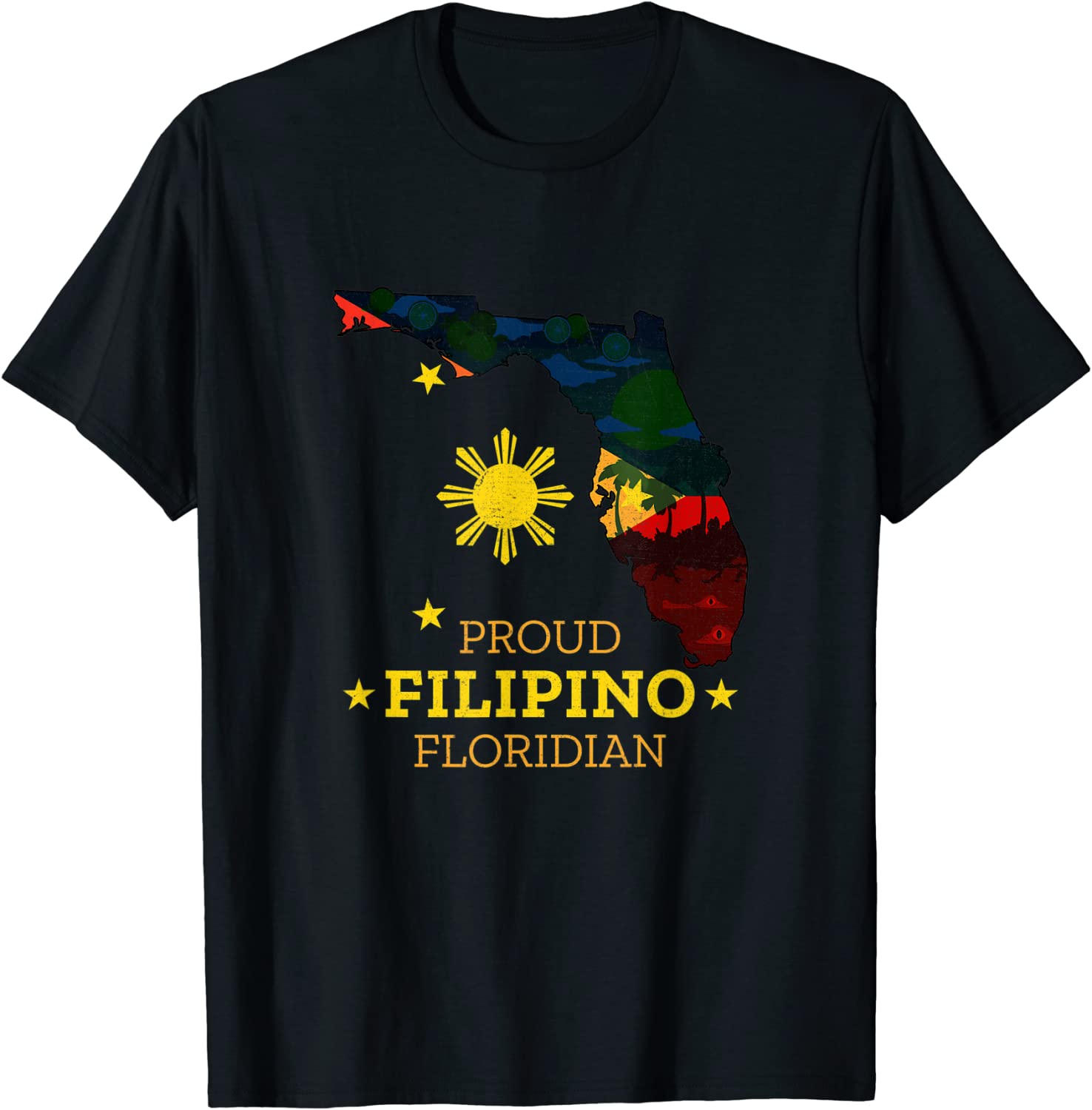 Proud Filipino Floridian - Florida Map and Philippines Flag T-Shirt ...