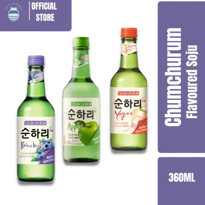Fast Shipping Lotte Chumchurum Sunhari Soju Yakult & Blueberry,apple Flavor 360ml
