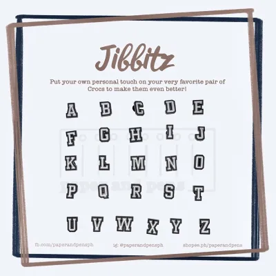 ♞♟▥ Block Alphabets M-Z Inspired Jibbitz Charms for Shoes like Crocs