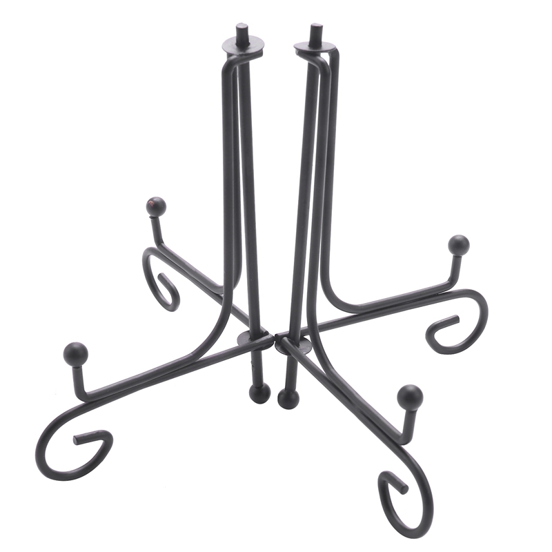 2 Pack)Iron Display Stand, Black Iron Easel Plate Display Photo