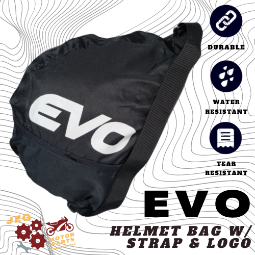 BLACK HELMET BAG FOR FULLFACE HELMETS WITH EXTENDABLE STRAP (Evo