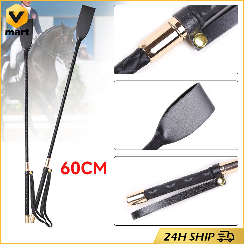 Leather Horse Whip Equestrian Horseback Racing Riding Whips Handle