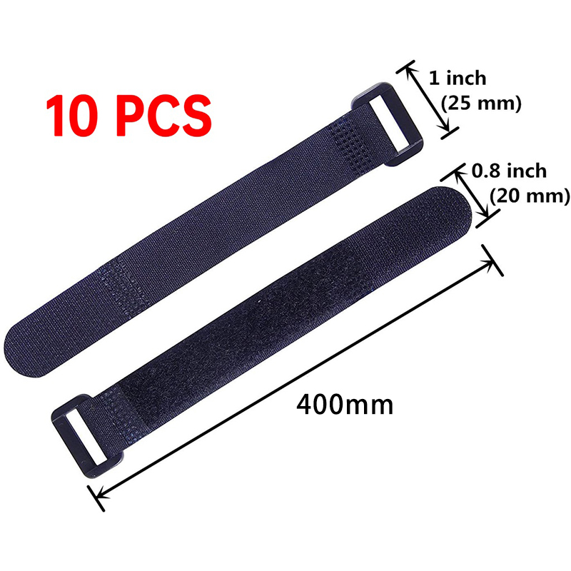 10Pcs 20mm Width Nylon Reverse Buckle Strap Cable Ties Reusable