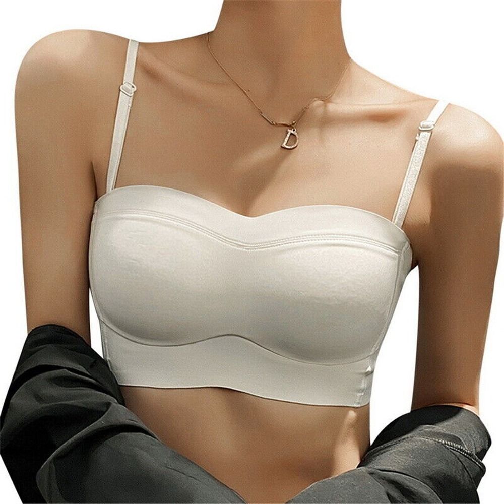 QIEPING High Elastic Strapless Soft Sports Bra Wrap Chest Lingerie Tops Push Up Bra Invisible Bra