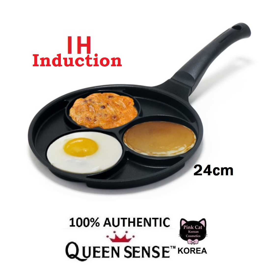 Made in Korea QUEEN SENSE Black Induction Egg Pan 3 Hole (24cm) Lazada PH