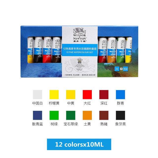 Winsor & Newton Professional Fine Water Color Set 12/18/24/36 Colours 10ML Watercolour for Beginner Painting Artists Drawing Art
