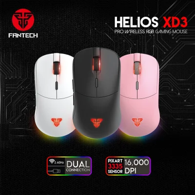 Fantech HELIOS XD3 premium wireless wired mouse pixart 3335 built in battery wired