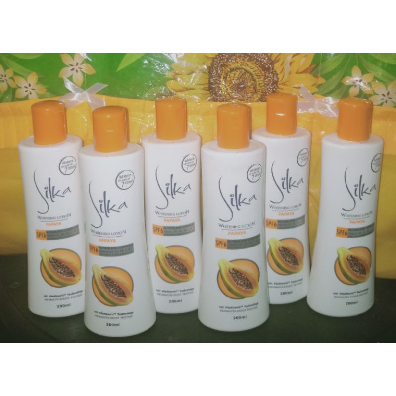 Silka Skin Whitening Papaya Lotion SPF 6, 200ML Lazada PH
