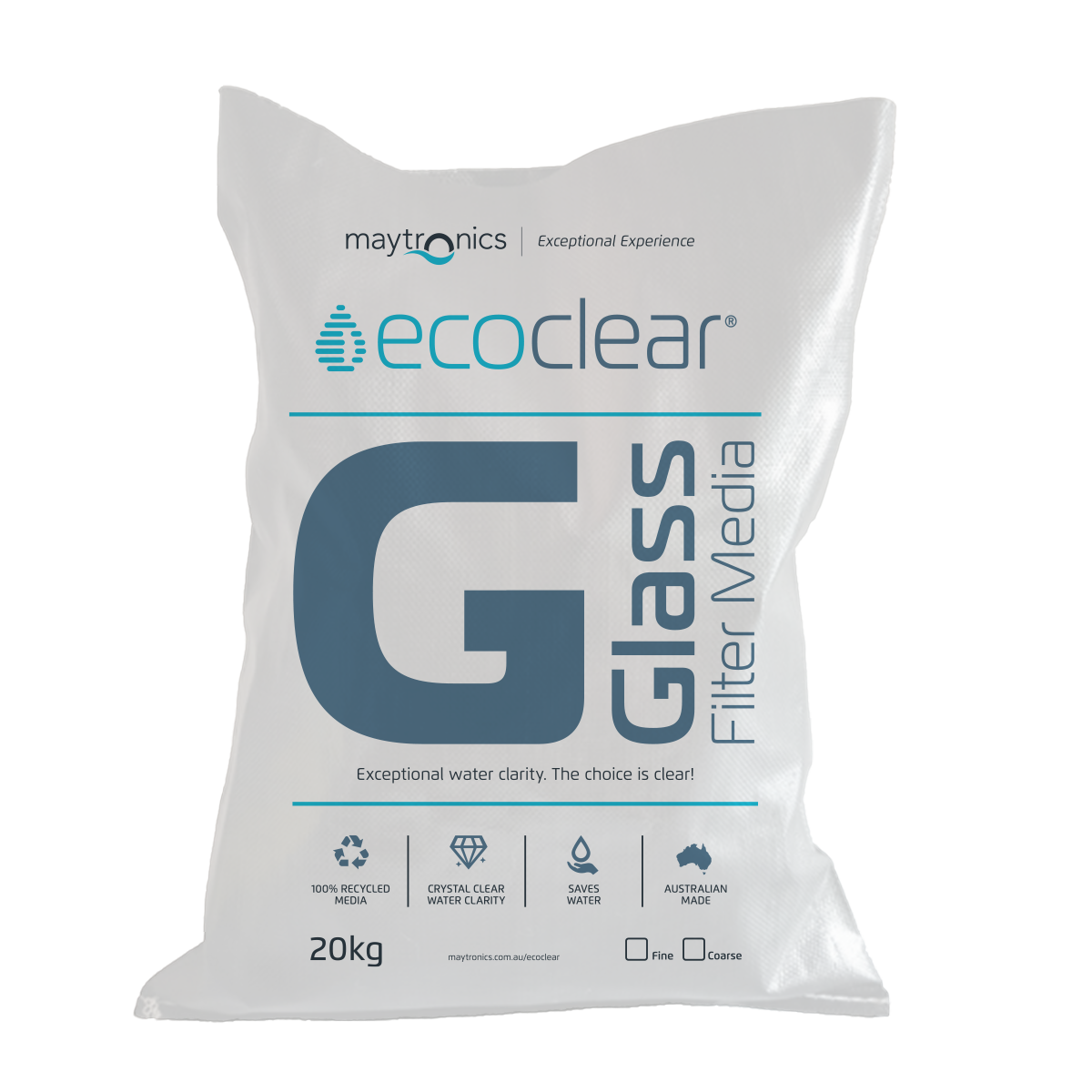 Maytronics EcoClear Glass Filtration Media 20kg, for swimming pool