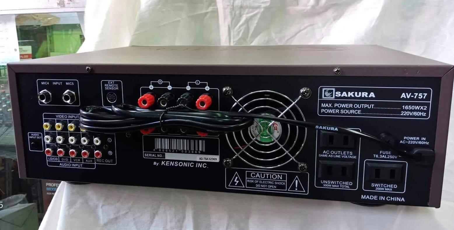 SAKURA AV757 / 1650 Watts x 2CH / Digital Karaoke Mixing Amplifier
