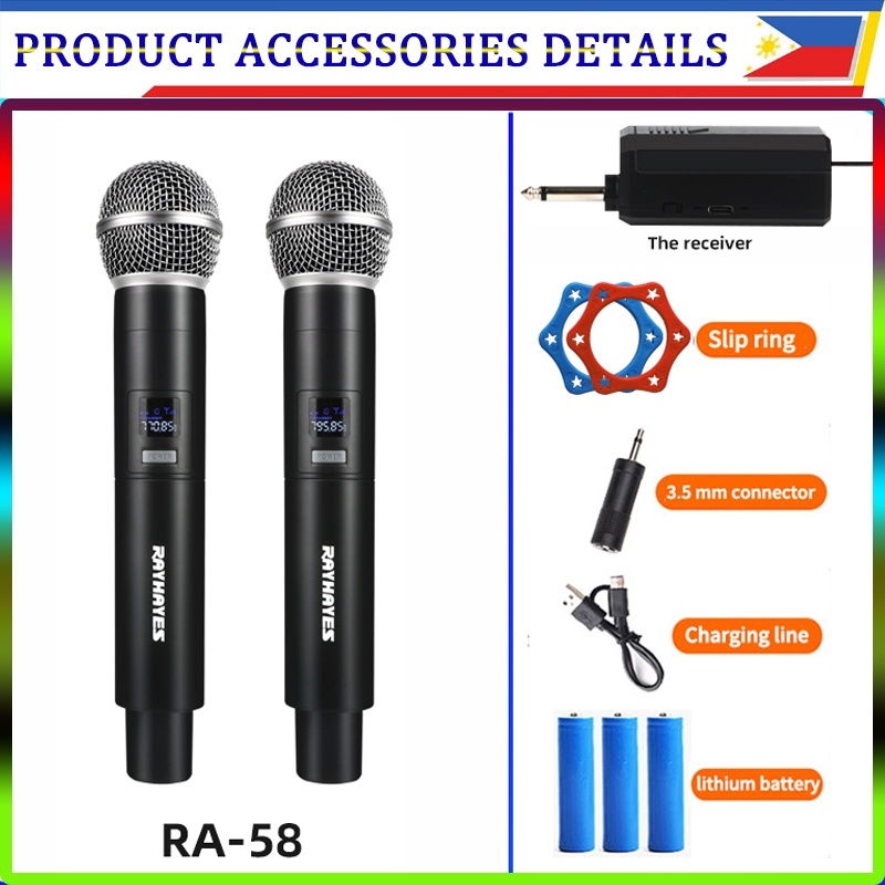 RAYHAYES Wireless Microphone rechargeable HD Sound Universal Mic