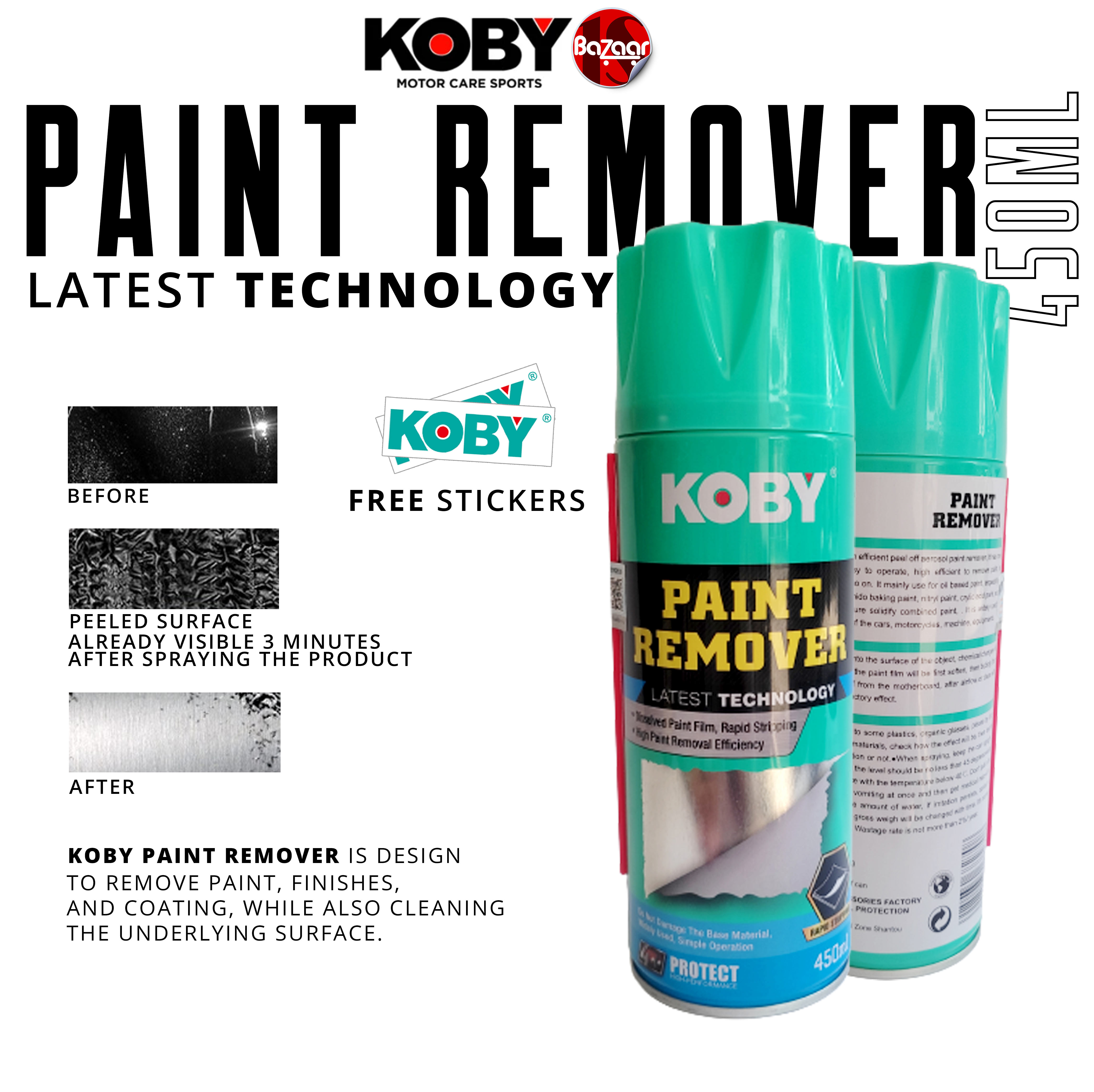 KOBY PAINT REMOVER SPRAY / QUICK ERASE HASSLE FREE 450ML Lazada PH