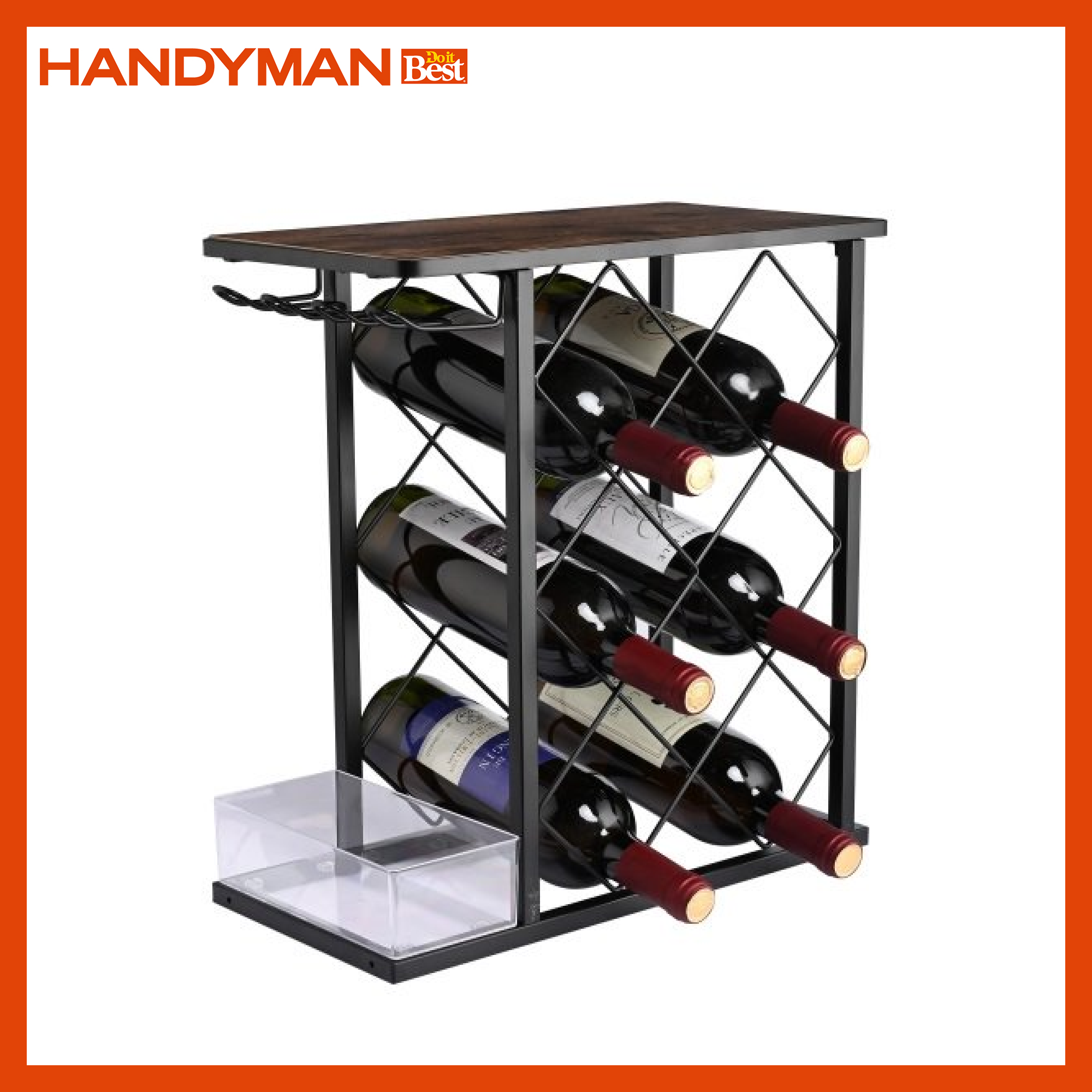Modern Home Wine Rack Black with Wood Top Lazada PH