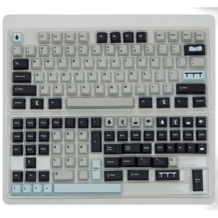 Rain 141 Keys PBT Dye Sublimation Cherry Profile Keycaps Set for ...