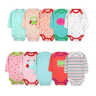 5Pcs newborn baby romper Long sleeve cotton baby clothes baby onesie baby suit