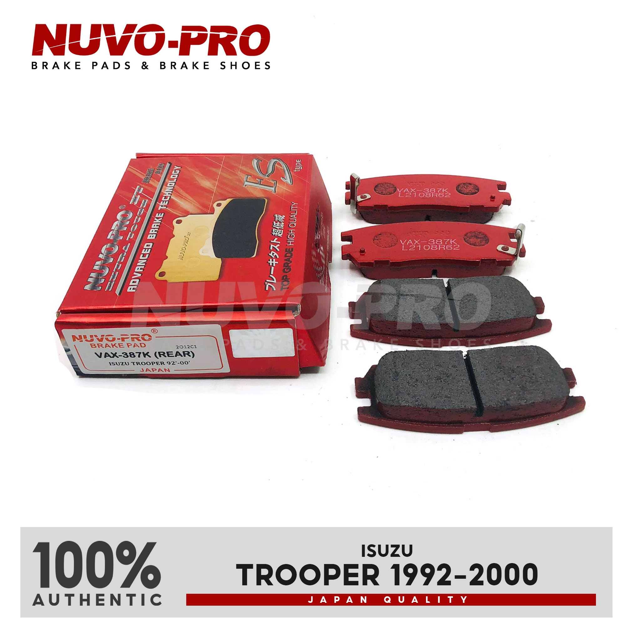 NuvoPro Brake Pad Rear Isuzu Trooper 19922000 VAX387K SET Lazada PH