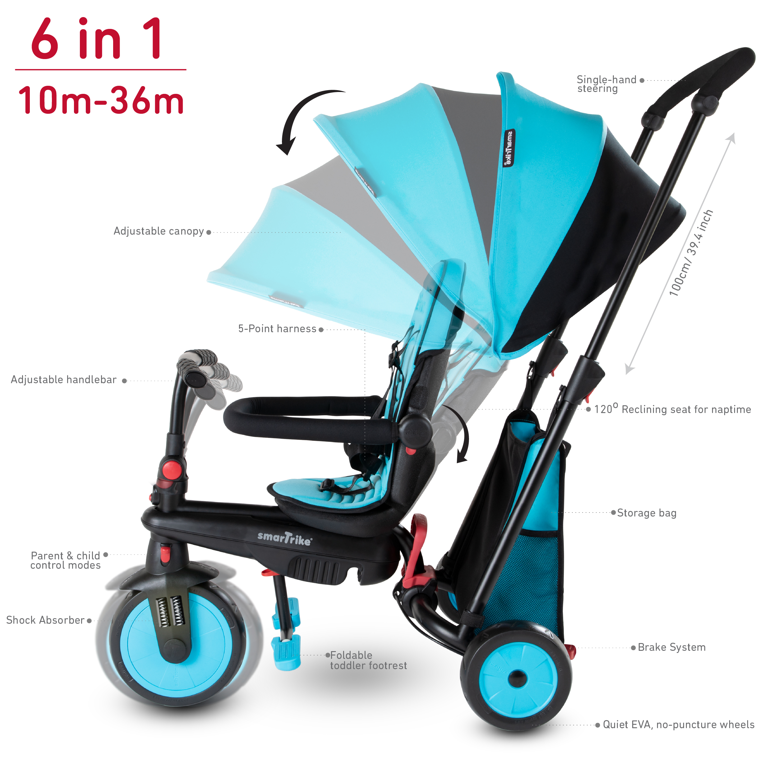 smartrike str 3 plus 6 in 1 folding trike