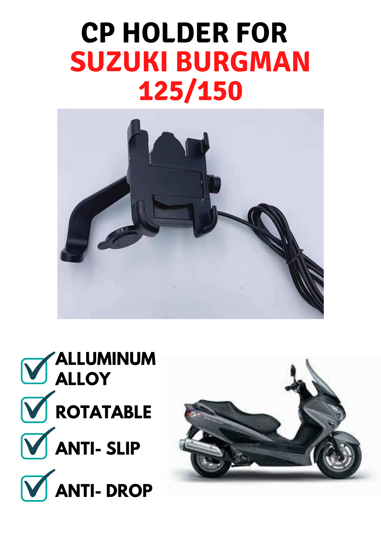 Motorcycle Mobile Holder For Burgman 125 SUZUKI BURGMAN 125/150 CP