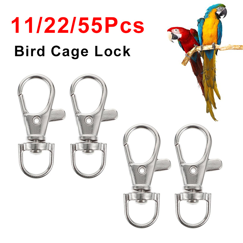11/22/55Pcs Metal Bird cage lock AntiEscape hook lock clip buckle for
