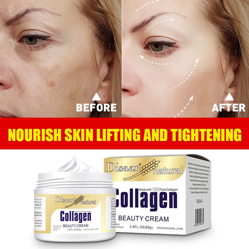 80g DISAAR Collagen Face Cream Lighten Dark Spots Repair Damaged Skin