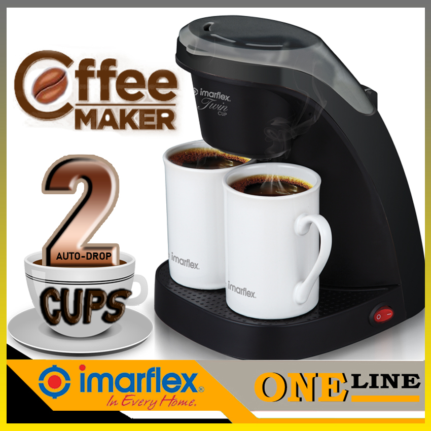 Oneline Imarflex ICM200 Twin Cup Coffee Maker (Black) Lazada PH