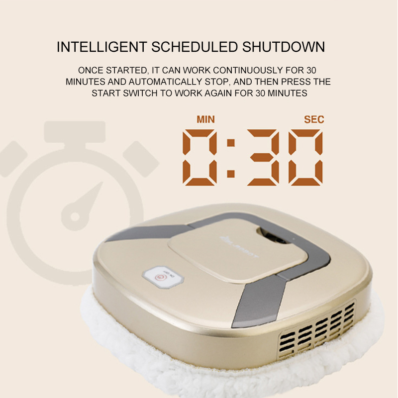 Smart Mop Robot Vacuum Cleaner Smart Sweeper Automatic Cleaning Robot Anti-drop Sensor Wet Mop Hard Floor Cleaning Time Set to Home Dirt Thin Carpet Dust Pet Hair Bacteria+ Free Dry Wipes