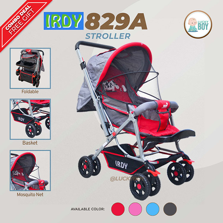 IRDY 829A 3 ways stroller w/ 8 wheels reversible handle w/ mosquito
