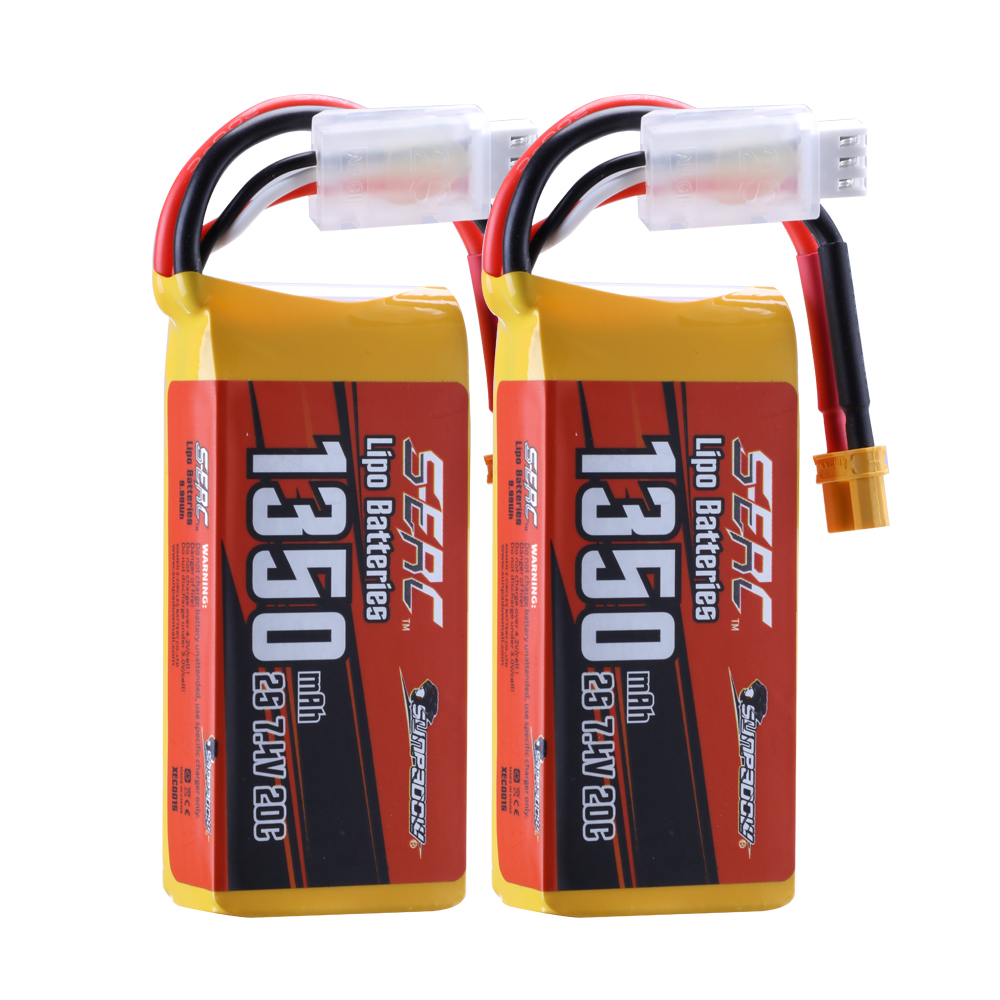 Pack 2 Batteries LiPo SIGP 2S 1350mAh 7.4V 20C XT30 – Puissance Pour Drones FPV, Quadcopters Et Voitures RC De Course !