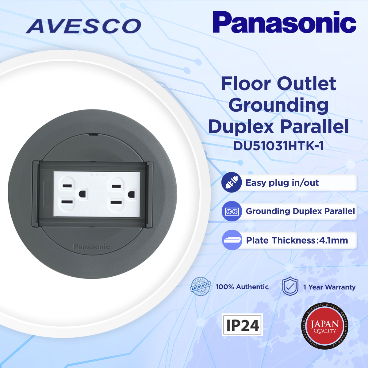 Panasonic Du Htk Floor Outlet Grounding Duplex Parallel A