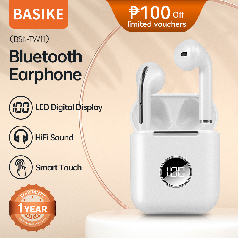 BASIKE Wireless Bluetooth Earphone TW11 TWS Stereo Headphones with Mic