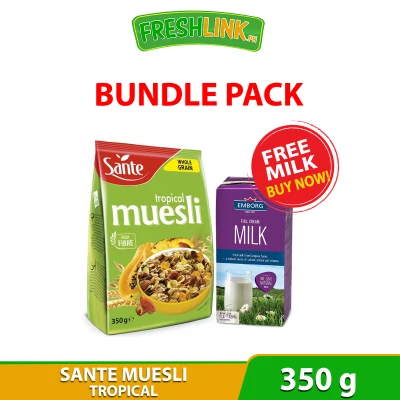 BUY 1 Sante Whole Grain Muesli Tropical 350g + Get 1 Free Emborg Full Cream Milk 1L