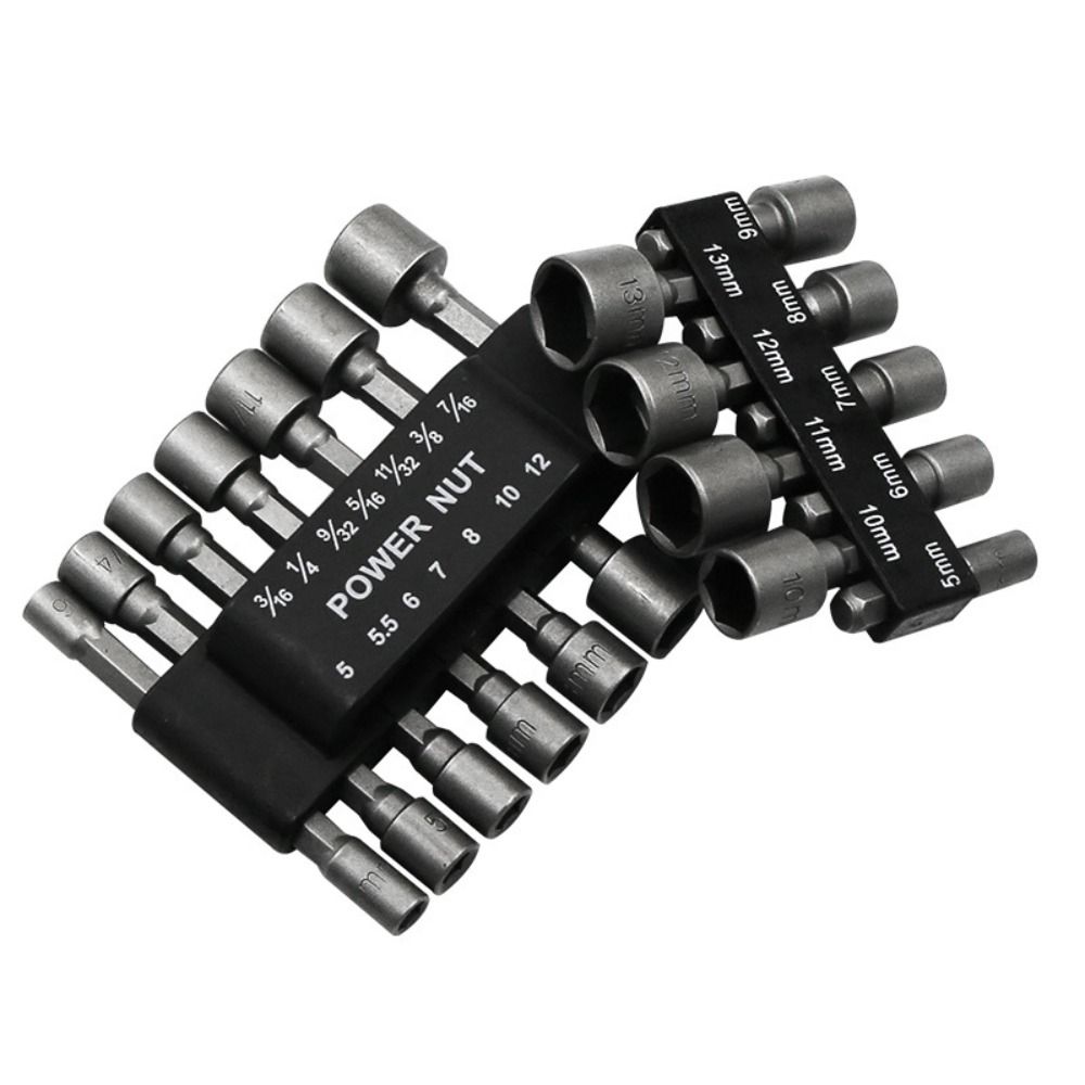 RFHFHTRE 1/4" 5-12mm Hex Shank Socket Screwdriver Set Driver Tool Wrench Screw Tool Socket Set Nut Driver Drill Bit Hex Nut Socket Drill Bit Adapter Nut Driver