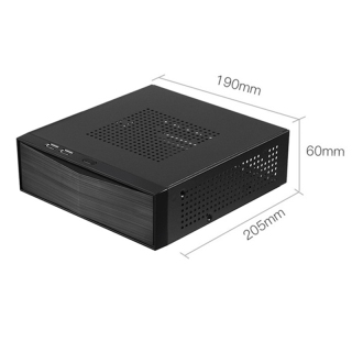 Mini itx case+ 84w 12v power board htpc chassis usb2.0 itx enclosure industrial control chassis with back mount bracket 3