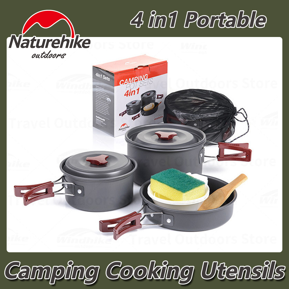 Naturehike 23 Person Camping Cooking Set 4 in1 Portable Cookware