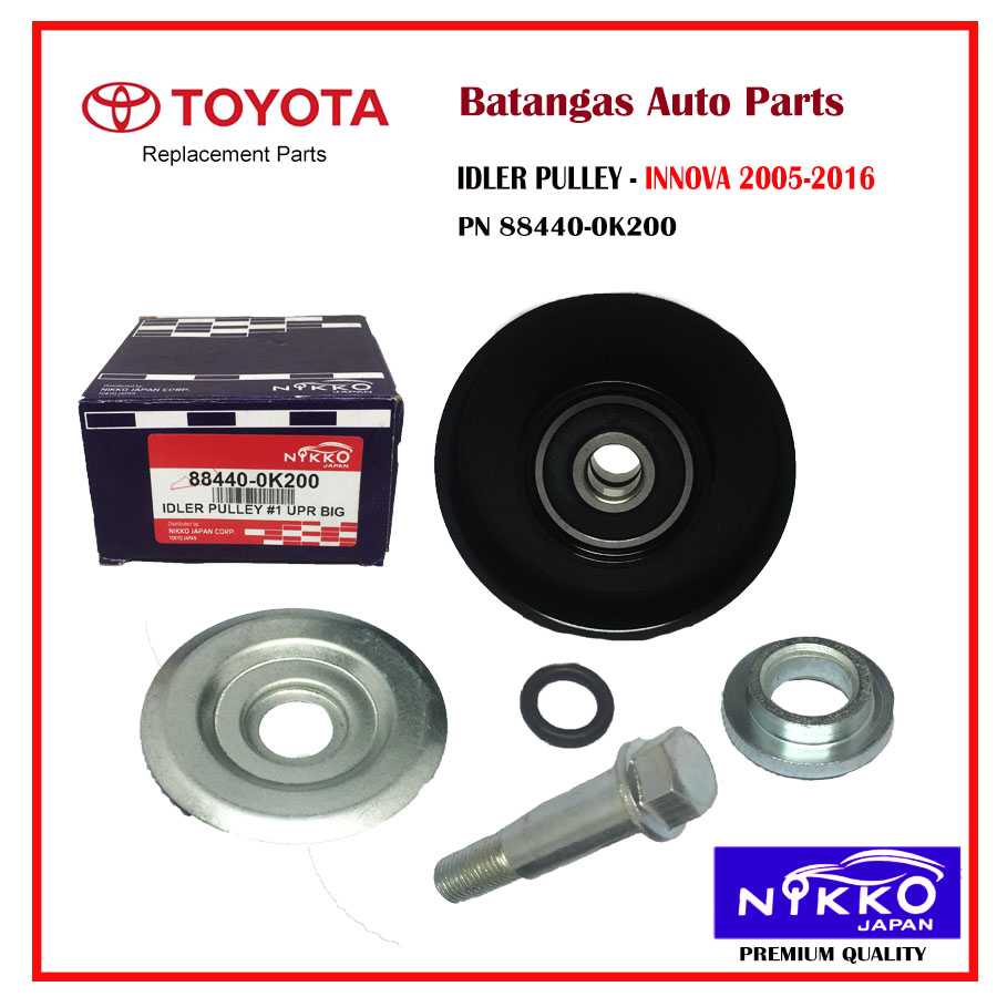 NIKKO JAPAN IDLER PULLEY #1 UPPER BIG for TOYOTA INNOVA 2005-2016