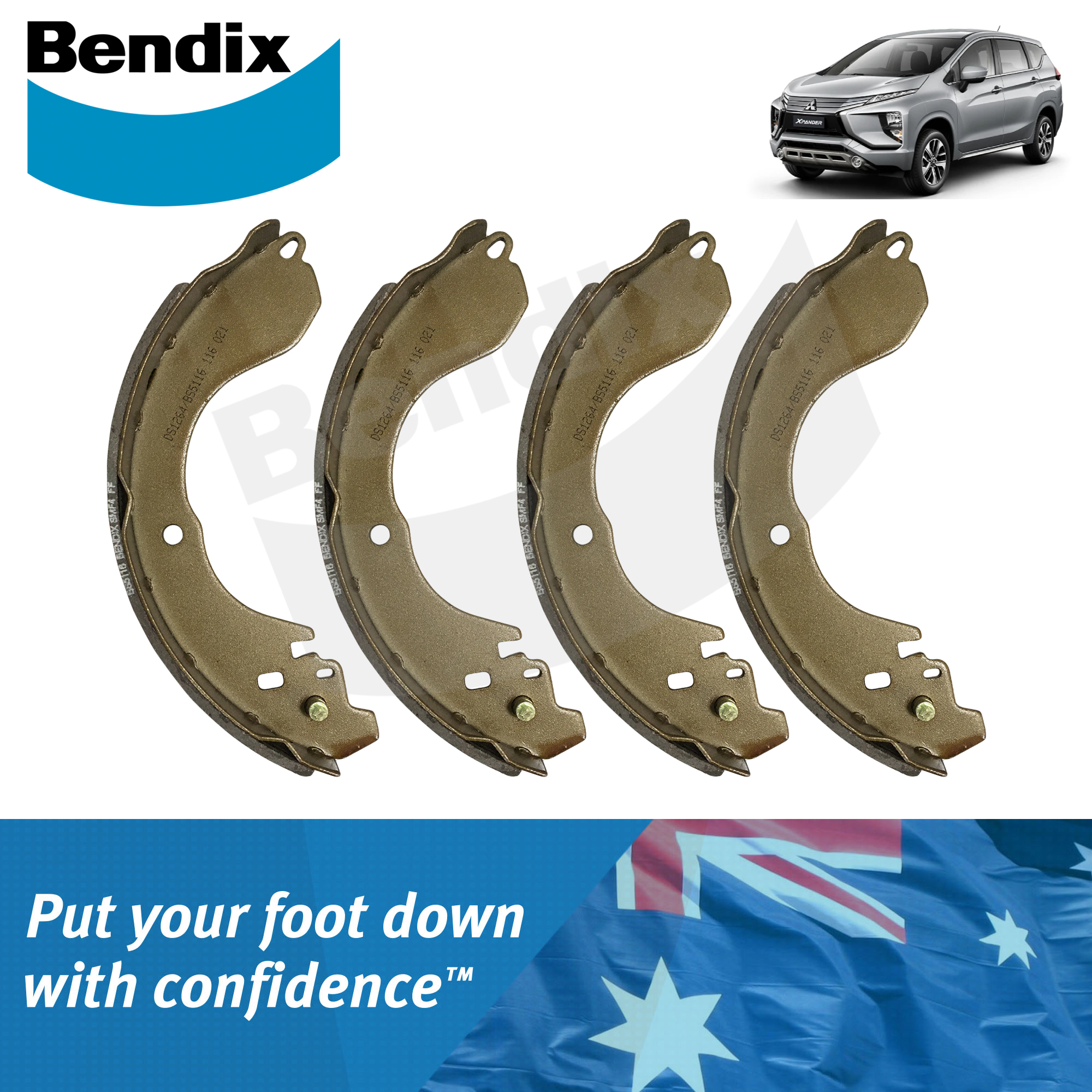 Bendix Brake Shoe DS1264/BS5116 Set for Mitsubishi Xpander 20182021