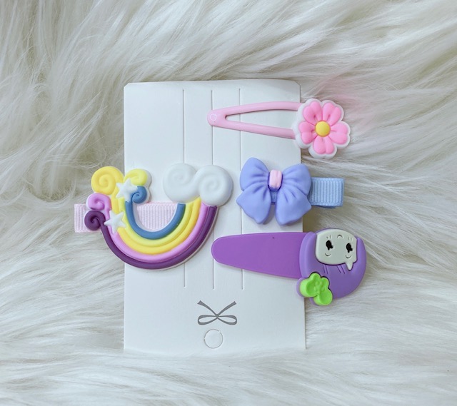 3 Pcs Cute Hair Clip Set Bangs Hairpin Flower Fruit Baby Girl Barrettes