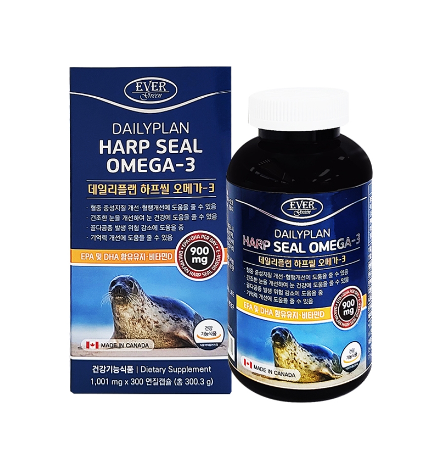 EVERGREEN Harp Seal Omega 3 300 Capsules Dry Eye Health care