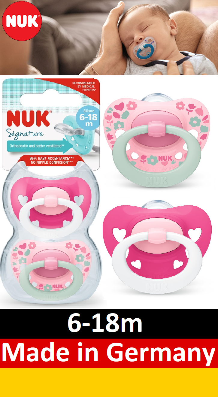 Nuk 6-18 months classic silicone pacifiers